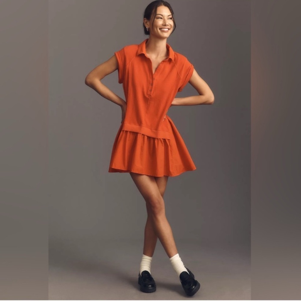 Anthropologie Daily Practice Offsides Mini Dress in Bright Red XLP